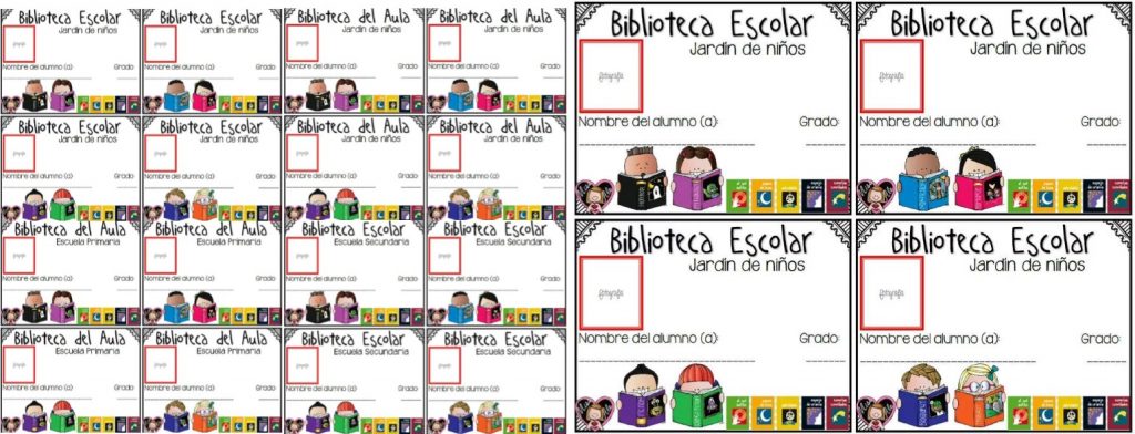 Fabulosas credenciales para la biblioteca escolar de preescolar ...