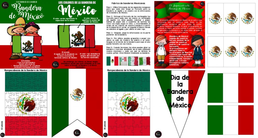 Excelente material para trabajar el día de la Bandera de México 24 de febrero