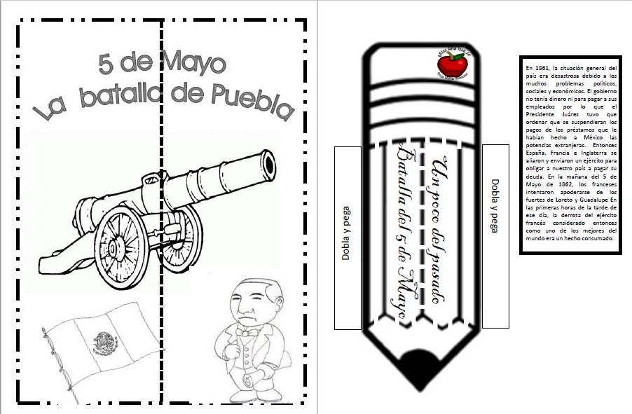 Maravilloso Lapbook para trabajar sobre el 05 de mayo Batalla de Puebla |  Material Educativo