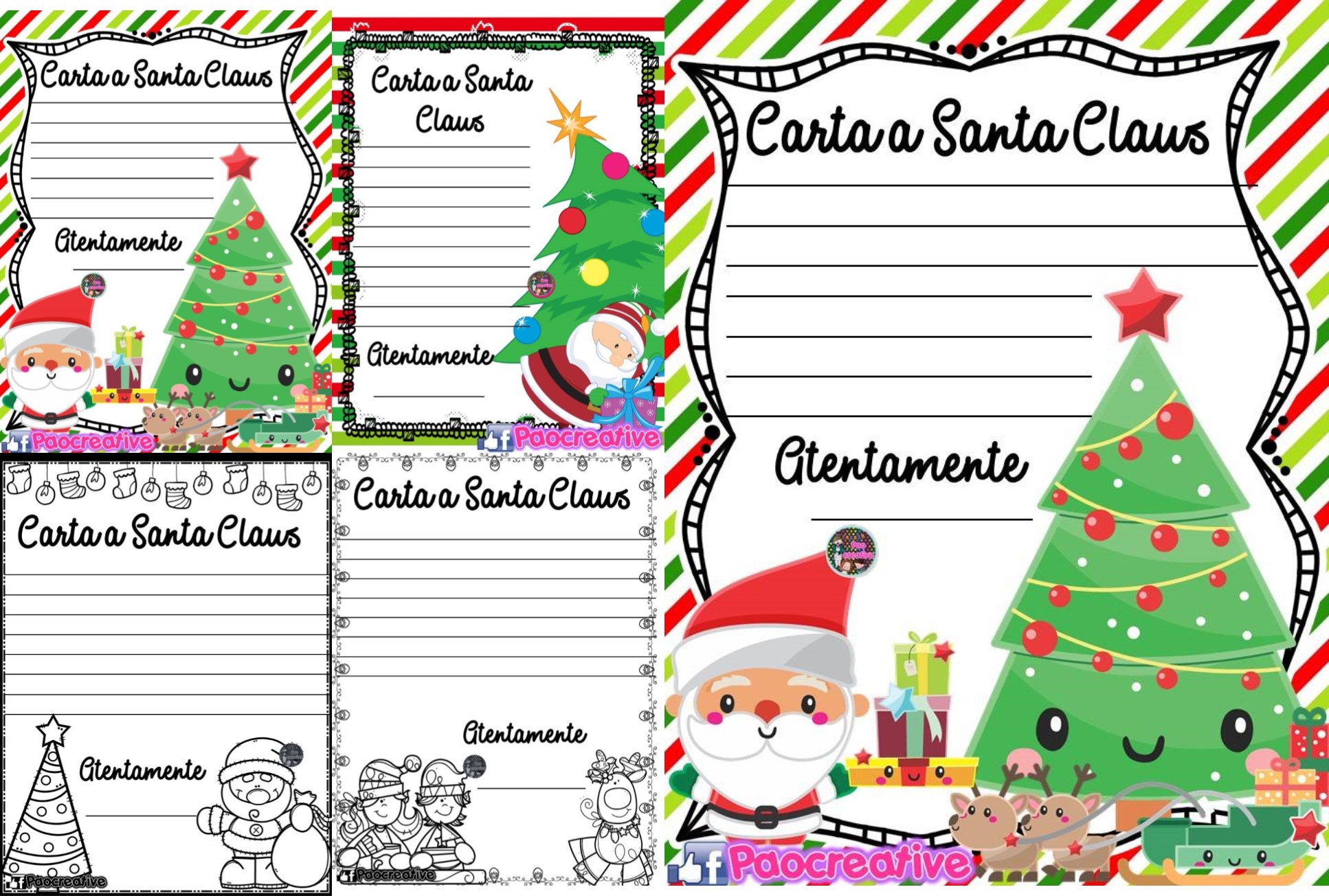 Carta Para Santa Claus Lindos formatos para escribir la carta a Santa Claus | Material Educativo
