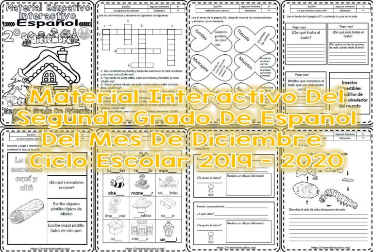Material interactivo del segundo grado de español del mes de diciembre