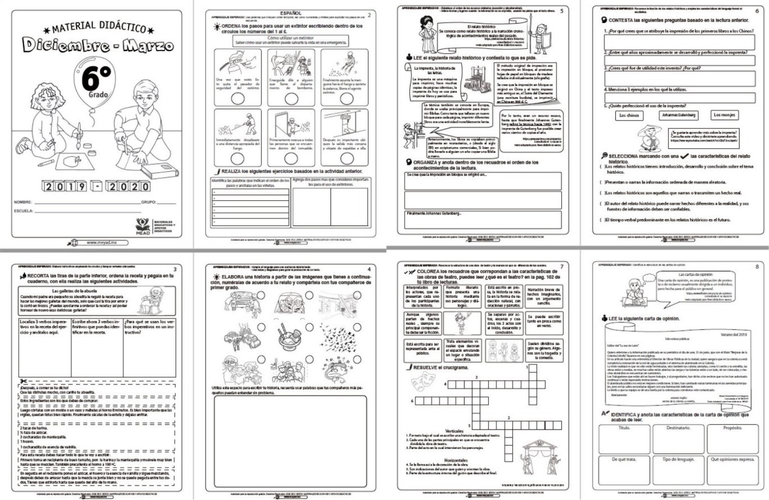 Material didáctico del sexto grado del segundo trimestre del ciclo ...