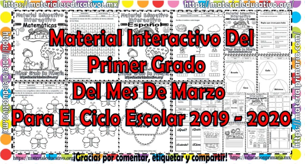 Material interactivo del primer grado del mes de marzo para el ciclo