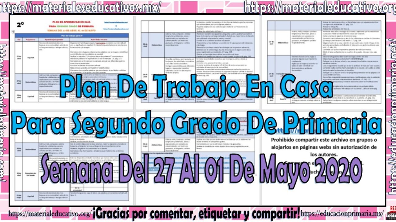 Plan De Trabajo Para Segundo Grado De Primaria Para Trabajadores