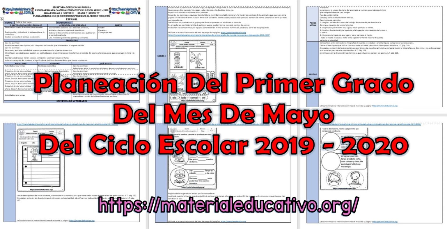 Planeaciones del primer grado del mes de mayo del tercer trimestre del ...