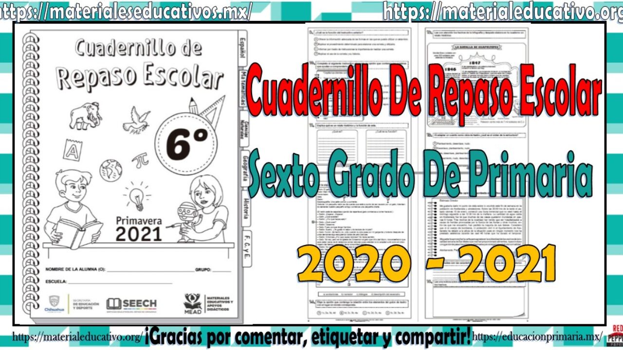 Cuadernillo De Actividades Semana 21 Y 22 Para Sexto Grado De Primaria