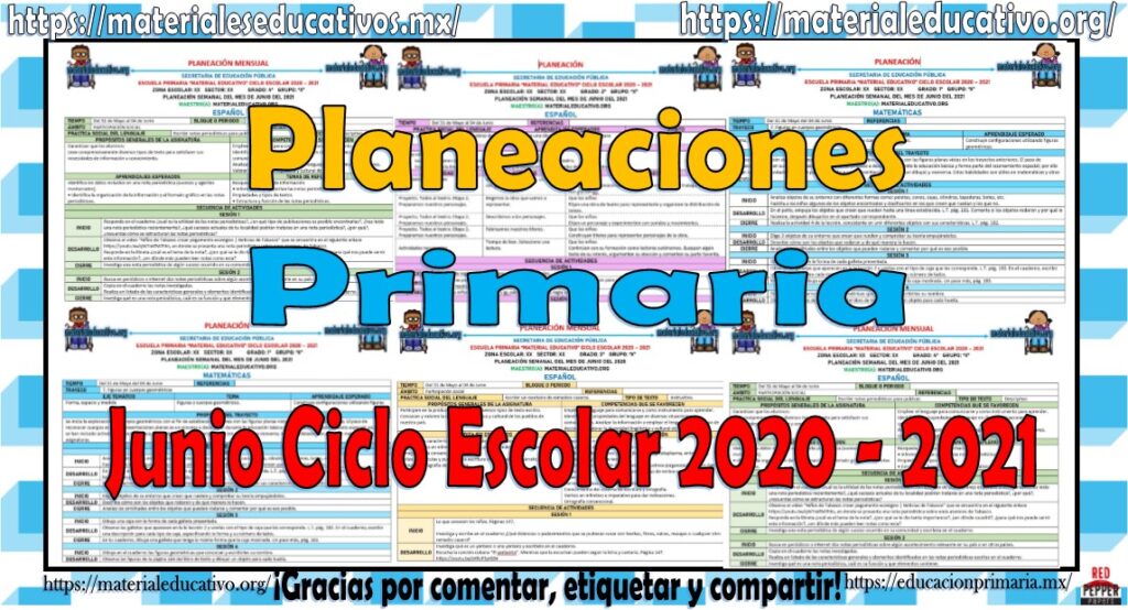 Planeaciones de todos los grados de primaria del mes de junio del ciclo ...