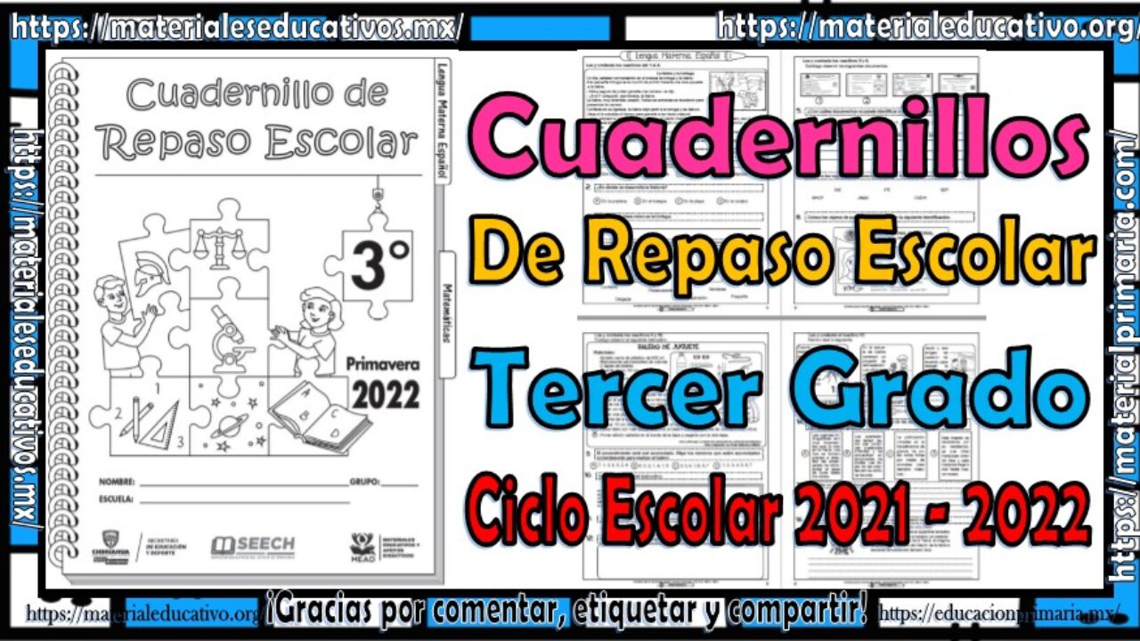 Cuadernillo De Repaso Escolar Del Tercer Grado De Primaria 2020 2021