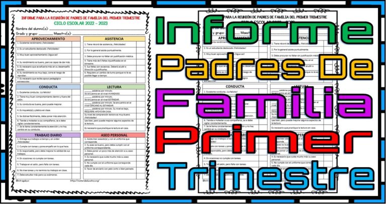 Informe para la primera reunión de padres de familia del primer