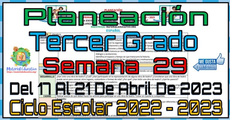 Planeación del tercer grado de primaria de la semana 29 del 17 al 21 de ...