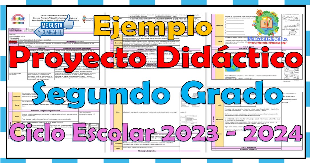 Ejemplo de un proyecto didáctico del segundo grado de primaria para el ciclo escolar 2023 - 2024