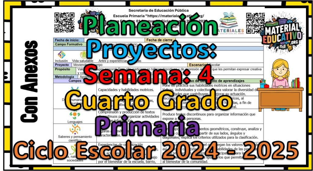 Planeación didáctica por proyectos del cuarto grado de primaria semana ...
