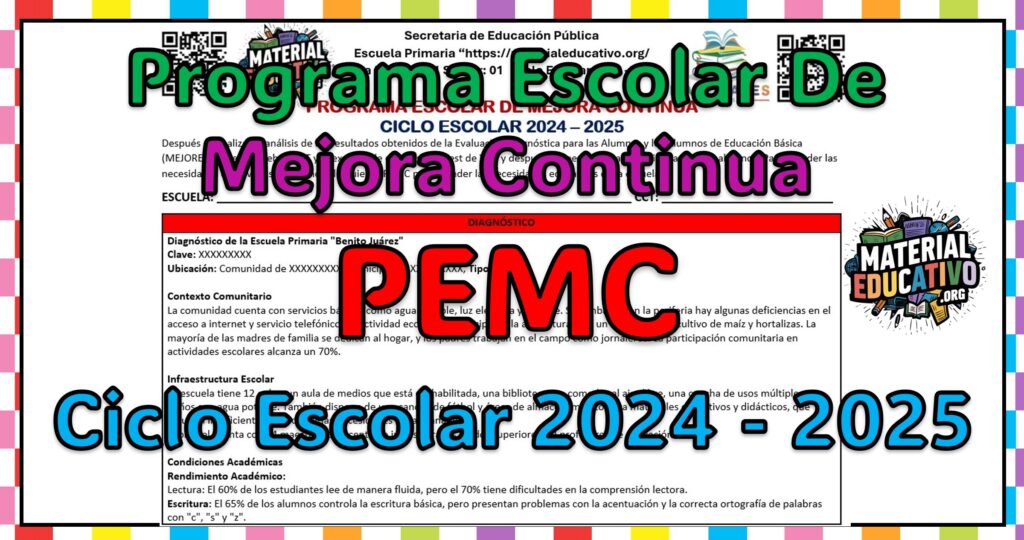 Programa Escolar de Mejora Continua (PEMC) del Ciclo Escolar 2024 ...