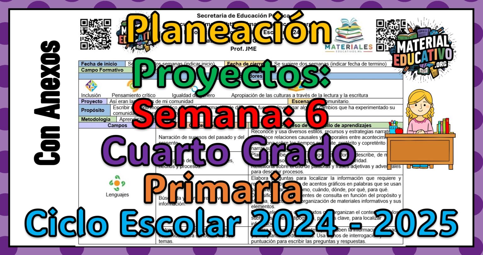 Planeación didáctica por proyectos del cuarto grado de primaria semana ...