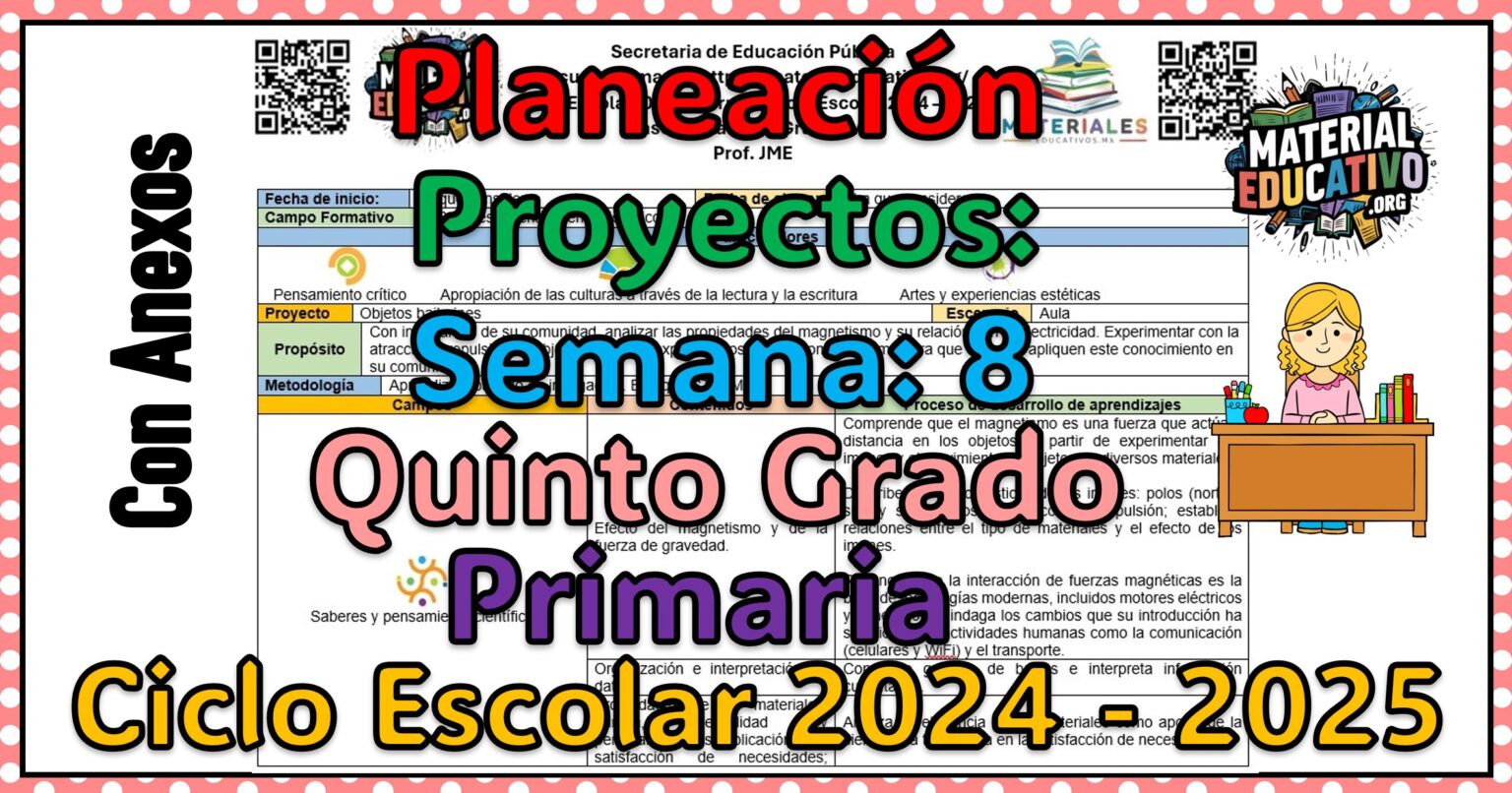 Planeación didáctica por proyectos del quinto grado de primaria semana ...