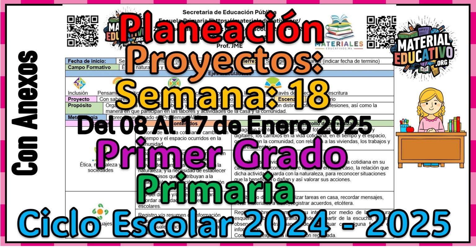 Planeación didáctica por proyectos del primer grado de primaria semana ...