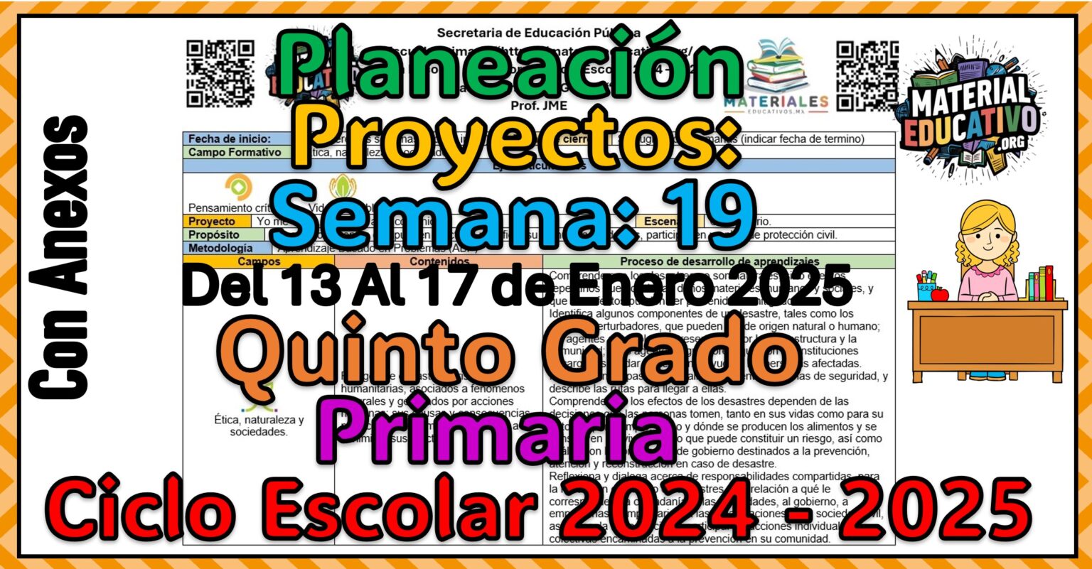 Planeación didáctica por proyectos del quinto grado de primaria semana ...