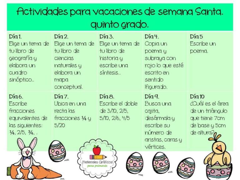 Calendario de actividades para vacaciones para disfrutar y aprender en ...