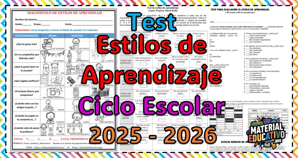 Test de estilos de aprendizaje para el ciclo escolar 2025 - 2026