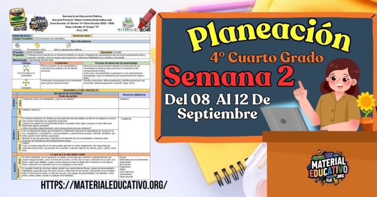 Planeación didáctica por proyectos del cuarto grado de primaria semana ...