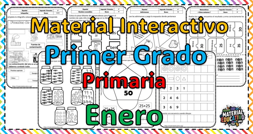 Material interactivo del primer grado de primaria del mes de enero