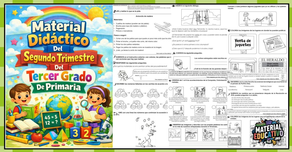 Material didáctico del segundo trimestre del tercer grado de primaria