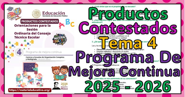 Productos Contestados del Tema 04 Programa de Mejora Continua Para la ...