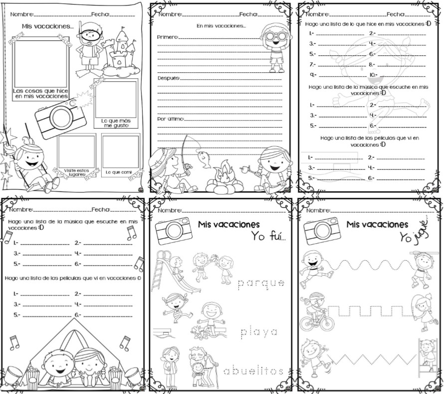 Estupendas y fabulosas actividades mis vacaciones