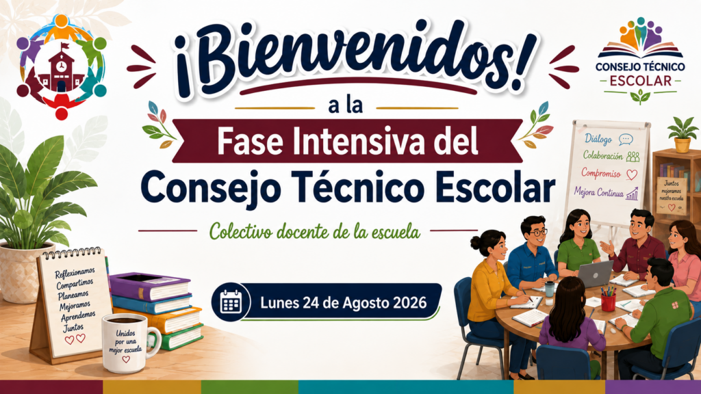 Presentación en PowerPoint y PDF y Cuaderno de Trabajo Para La Fase Intensiva Del Consejo Técnico Escolar: El Sentido Del Consejo Técnico Escolar