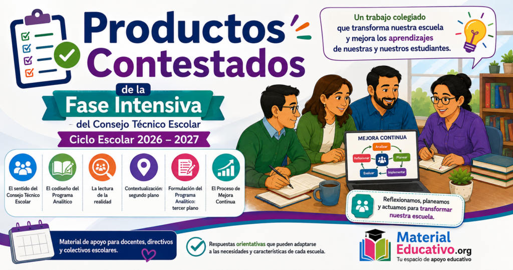 Productos Contestados de la Fase Intensiva del Consejo Técnico Escolar Ciclo Escolar 2026 – 2027