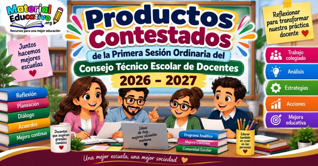 Productos Contestados de la Primera Sesión Ordinaria del Consejo Técnico Escolar de Docentes 2026 – 2027