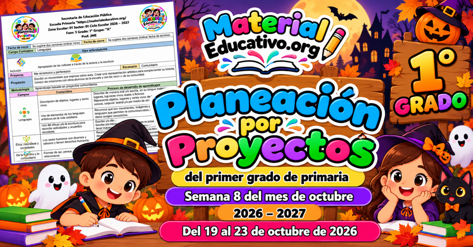 1er Grado Planeación Semana 8 | Material Educativo