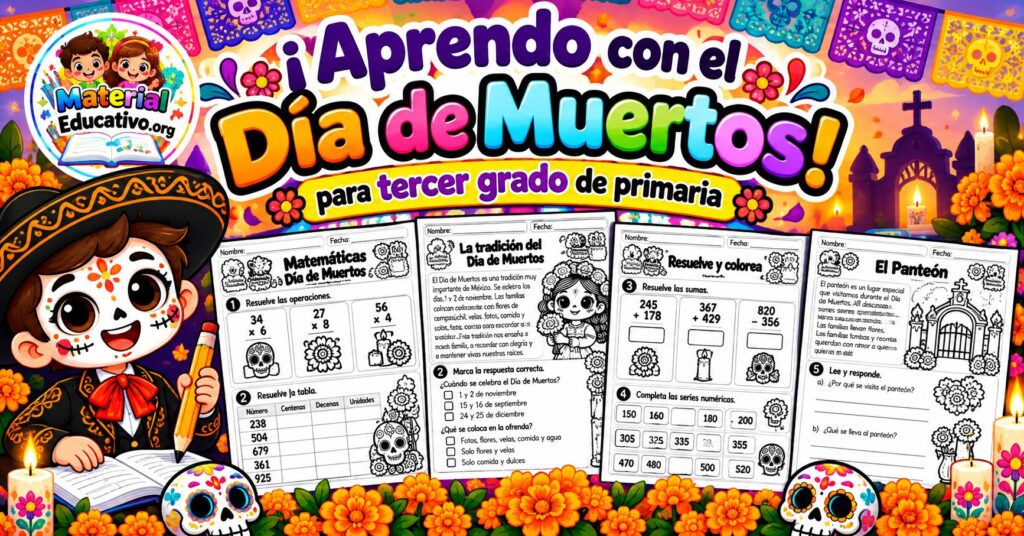 Aprendo con el día de muertos para tercer grado de primaria
